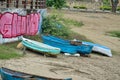 Dinghies on the beach