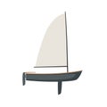 Dinghy in flat style on a white background.