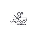 Dinghy linear icon concept. Dinghy line vector sign, symbol, illustration.