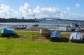 Dinghy at Little Shoal Bay Reserve Beach Auckland New Zealand