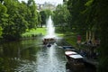 Dinghy at pilsetas kanals on a summer day, Riga, Latvia Royalty Free Stock Photo