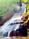 Dingmans Falls flowing in summer