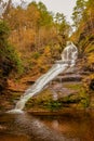 Dingmans Falls waterfall in the Poconos Mountains , Pennsylvania US. Royalty Free Stock Photo