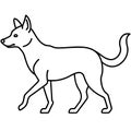 Dingo dog walks icon vector Royalty Free Stock Photo