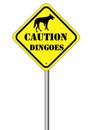 Dingo sign Caution Dingo text