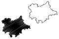 Dingolfing-Landau district Federal Republic of Germany, rural district Lower Bavaria, Free State of Bavaria map vector