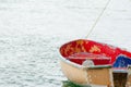 Dingy moored on the water waiting for use Royalty Free Stock Photo
