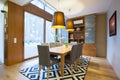 Dining area inside modern house