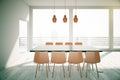 Dining area in loft interior Royalty Free Stock Photo
