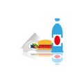 Dining composition. Vector illustration.