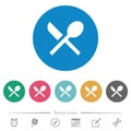 Dining flat round icons