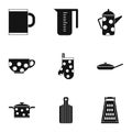 Dining items icons set, simple style Royalty Free Stock Photo