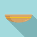 Dining plate icon flat vector. Lunch plate