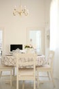 White dining room table Royalty Free Stock Photo