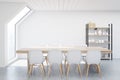 Dining room attic, white Royalty Free Stock Photo