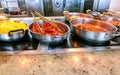 Dining Room Buffet aboard the luxury abstract cruise ship Royalty Free Stock Photo