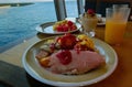 Dining Room Buffet aboard the abstract luxury cruise ship. Royalty Free Stock Photo