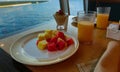 Dining Room Buffet aboard the abstract luxury cruise ship. Royalty Free Stock Photo