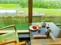 Dining Room Buffet aboard the luxury abstract cruise ship Royalty Free Stock Photo