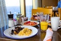 Dining Room Buffet aboard the luxury abstract cruise ship Royalty Free Stock Photo