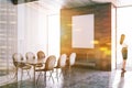 Dining room corner with poster, woman Royalty Free Stock Photo