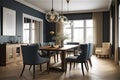 Dining Room: Create a set of images that showcase an elegant, inviting dining room. Generative AI Royalty Free Stock Photo