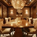 A dining room that exudes warmth and luxury