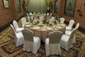 Dining room inside the Astor House hotel, a famous landmark of Shanghai. This hotel has hosted many celebrities such as Albert Ein Royalty Free Stock Photo