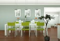 Dining room interior design in modern appartment