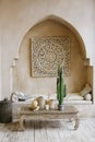 Dining room interior designed in oriental east style