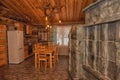 Dining room interior of a wooden house Royalty Free Stock Photo