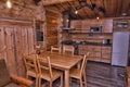 Dining room interior of a wooden house Royalty Free Stock Photo