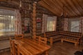 Dining room interior of a wooden house Royalty Free Stock Photo