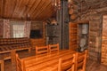 Dining room interior of a wooden house Royalty Free Stock Photo