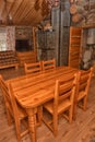 Dining room interior of a wooden house Royalty Free Stock Photo