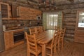 Dining room interior of a wooden house Royalty Free Stock Photo