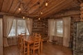 Dining room interior of a wooden house Royalty Free Stock Photo