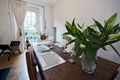 Dining room with massive wood furniture