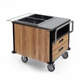 Dining Room Meal Serving System, Hot Food Cart with Two Heated Wells, 3D render