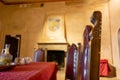 dining room in a medieval castle Royalty Free Stock Photo
