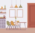 Dining room modern interior Royalty Free Stock Photo