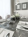 Dining room modern style Royalty Free Stock Photo