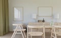 The dining room is simple and clean.3d rendering Royalty Free Stock Photo