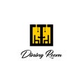 dining room square vector logo design