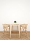 Dining room on wood design vertical picture - 3D Rendering