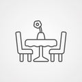 Dining table vector icon sign symbol Royalty Free Stock Photo