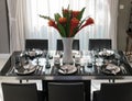 Dining table with elegant table setting