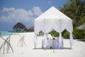 Dining Table for Honeymoon couples at Tropical Beach Royalty Free Stock Photo