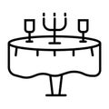 Dining table icon, eating sign and symbol