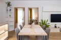 Dining table in contemporary apartment